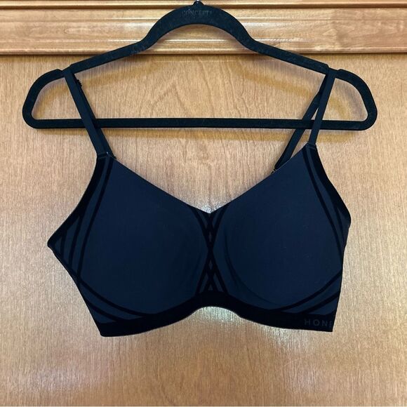 Honeylove Silhouette Bra in Vamp Black Velvet Size Medium 36B 36C - Picture 2 of 9